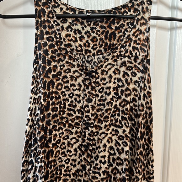 Sparkle & Fade leopard print and black hi low tank top XS / S - Picture 2 of 8